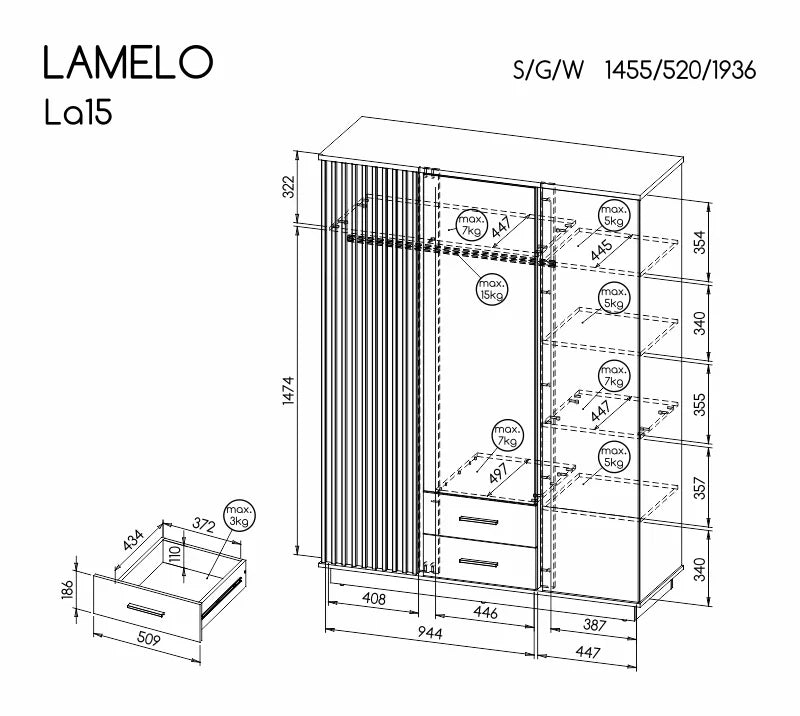 Szafa Lamelo 145