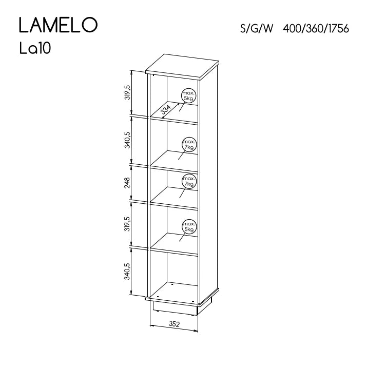 Regał otwarty Lamelo 40