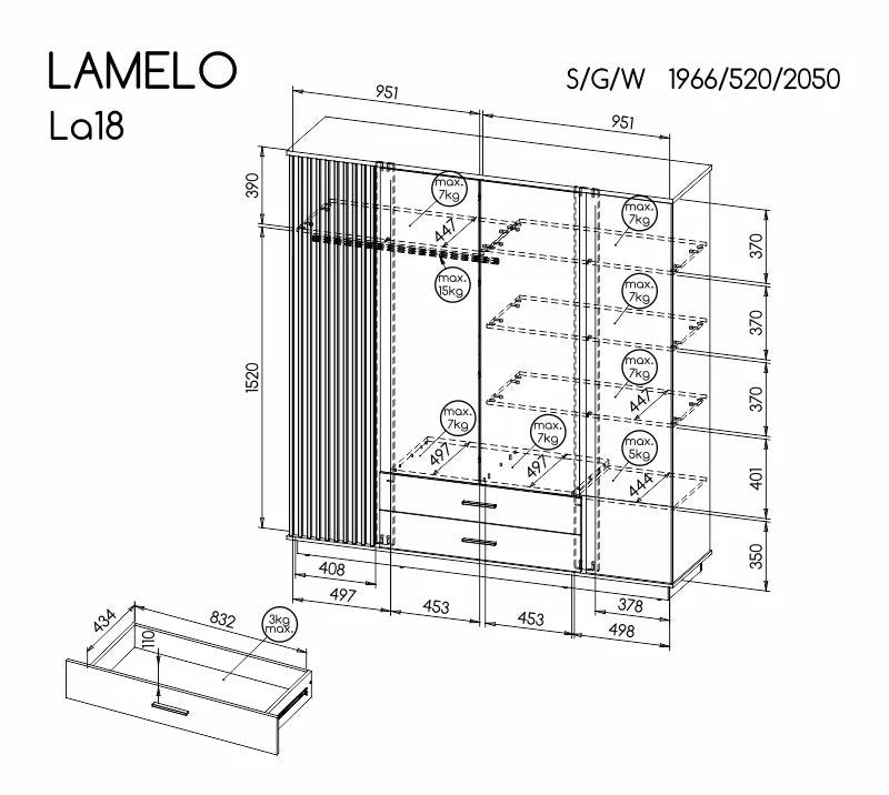 Szafa Lamelo 200