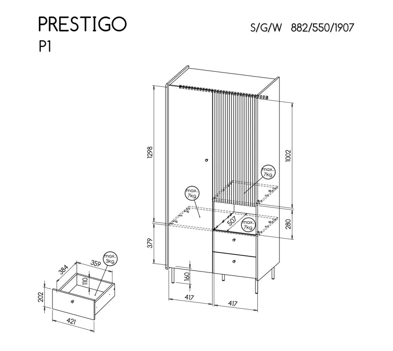Szafa Prestigo 90